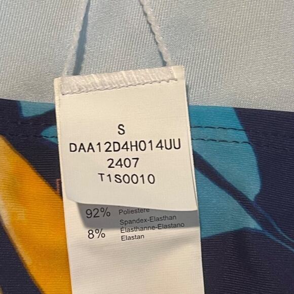 Cupshe Small 2 Piece Tankini Blue V-Neck Top Floral Mid Rise Bikini Bottoms - Picture 5 of 8